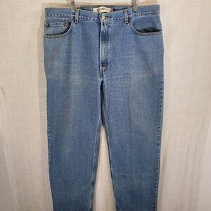 Read Levis 550 Jeans Mens Tag 42x34 Act 42x33 Blue Relaxed Straight Denim Y2K
